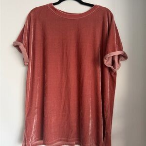 Velvet T-Shirt in Dusty Rose